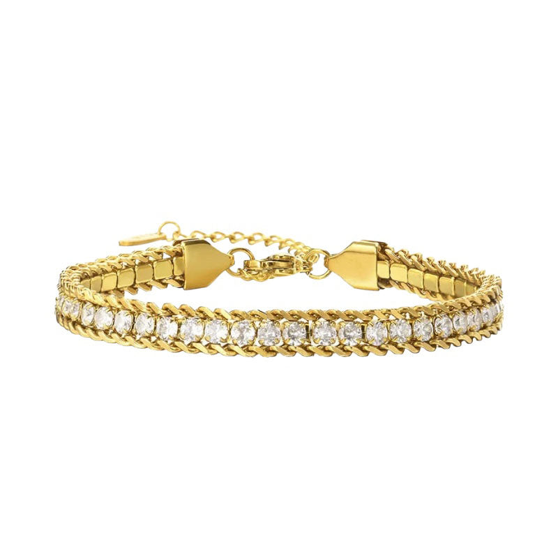 Triple Layered Studded Chain Bracelets Set bracelet Ecuyeres 16cm Moon 