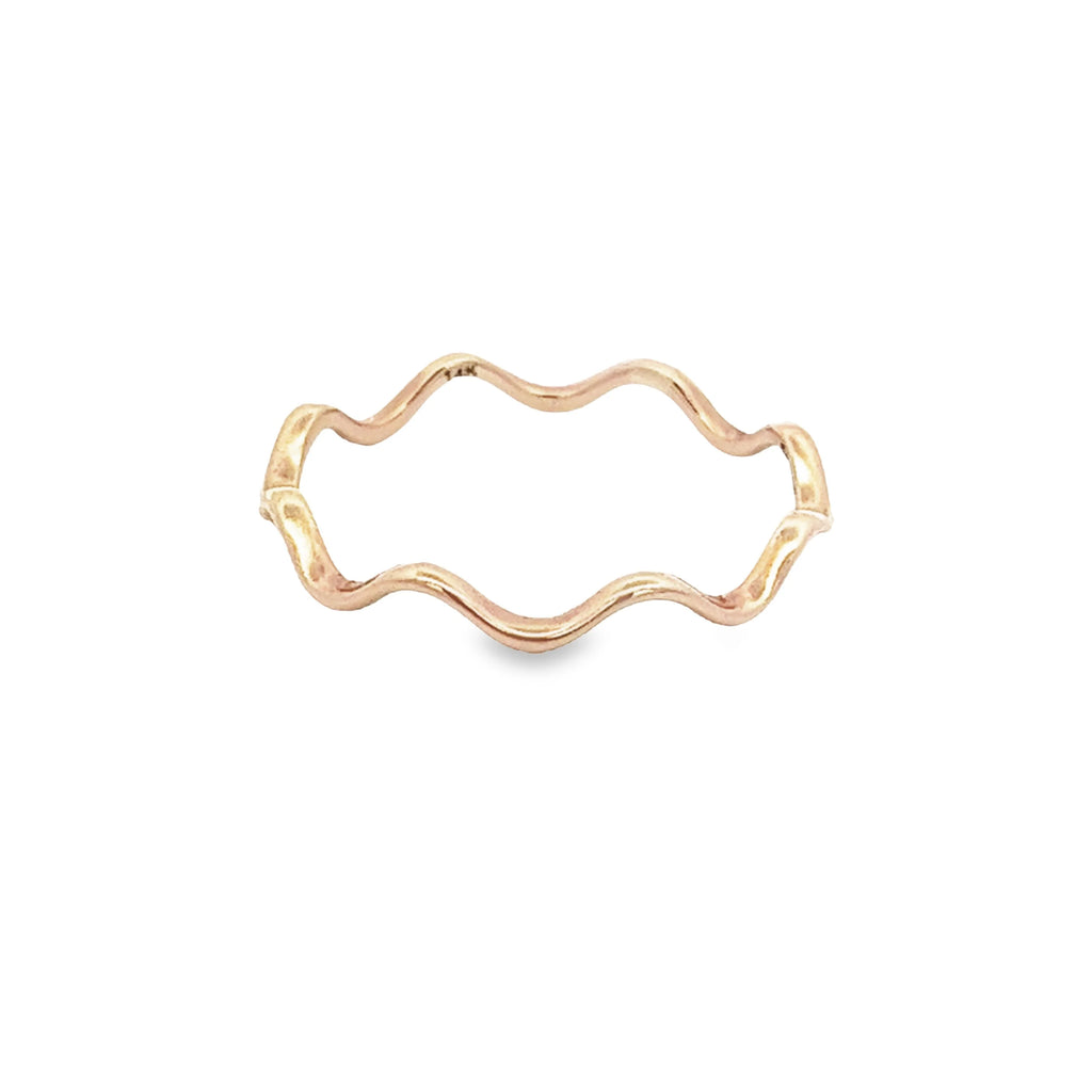 Solid Flat Wave Ring Ring Ecuyeres 6 Gold 