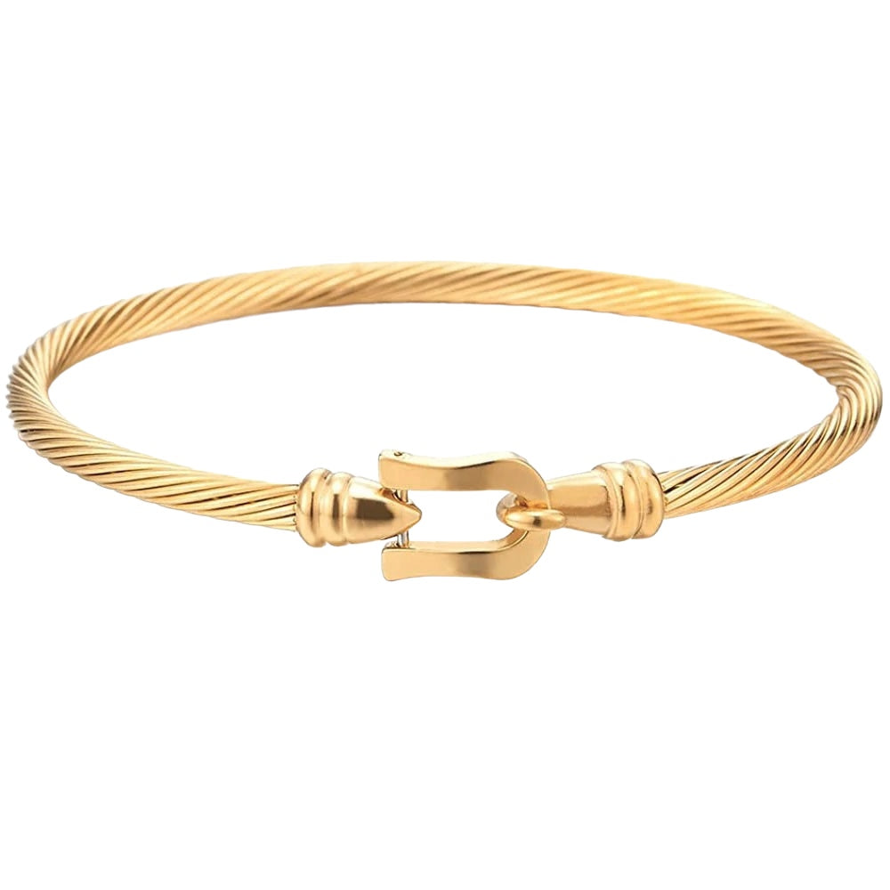 Simple Latch Bangle bracelets Ecuyeres Gold  