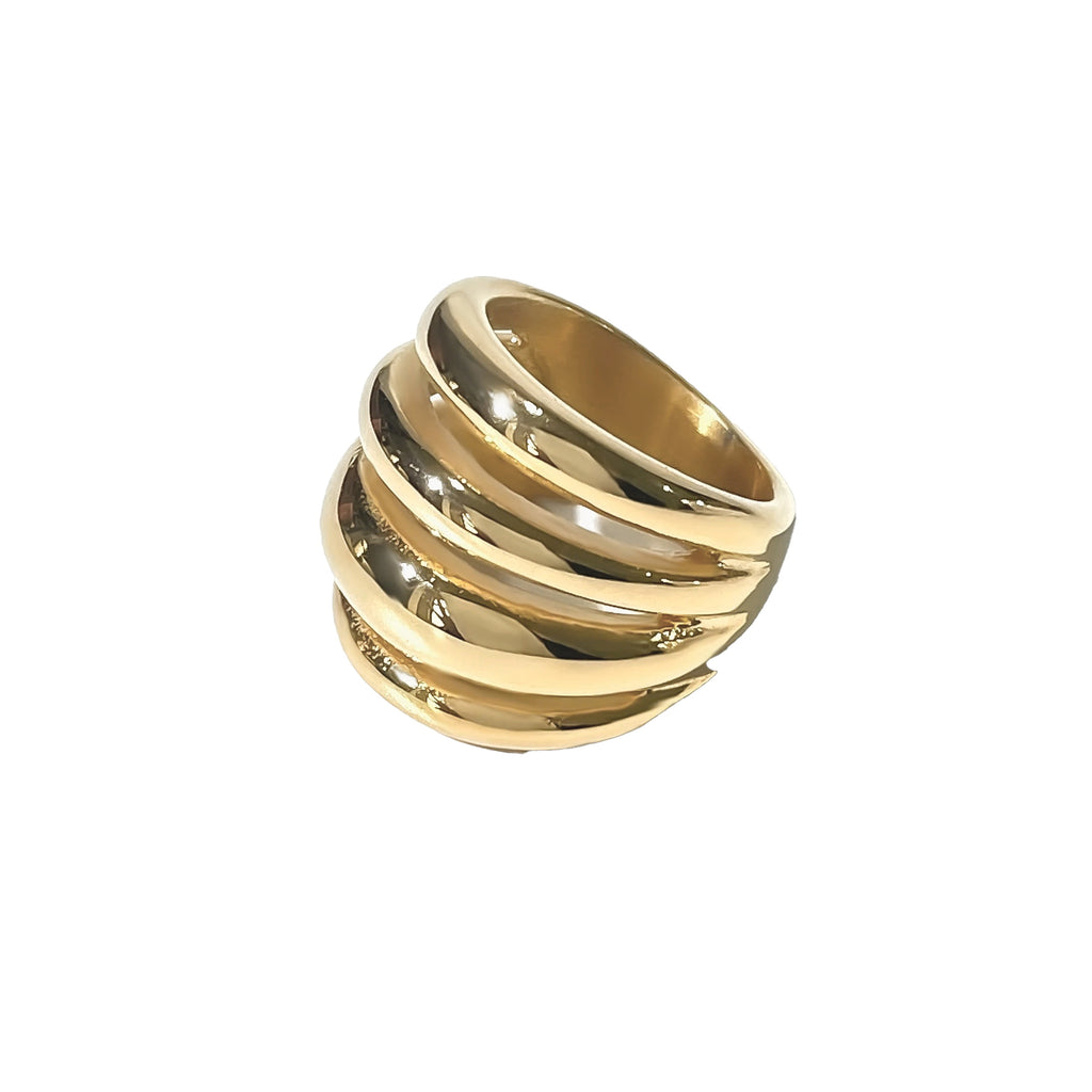 Multi-Layer Dome Ring Ring Ecuyeres 7 Gold 