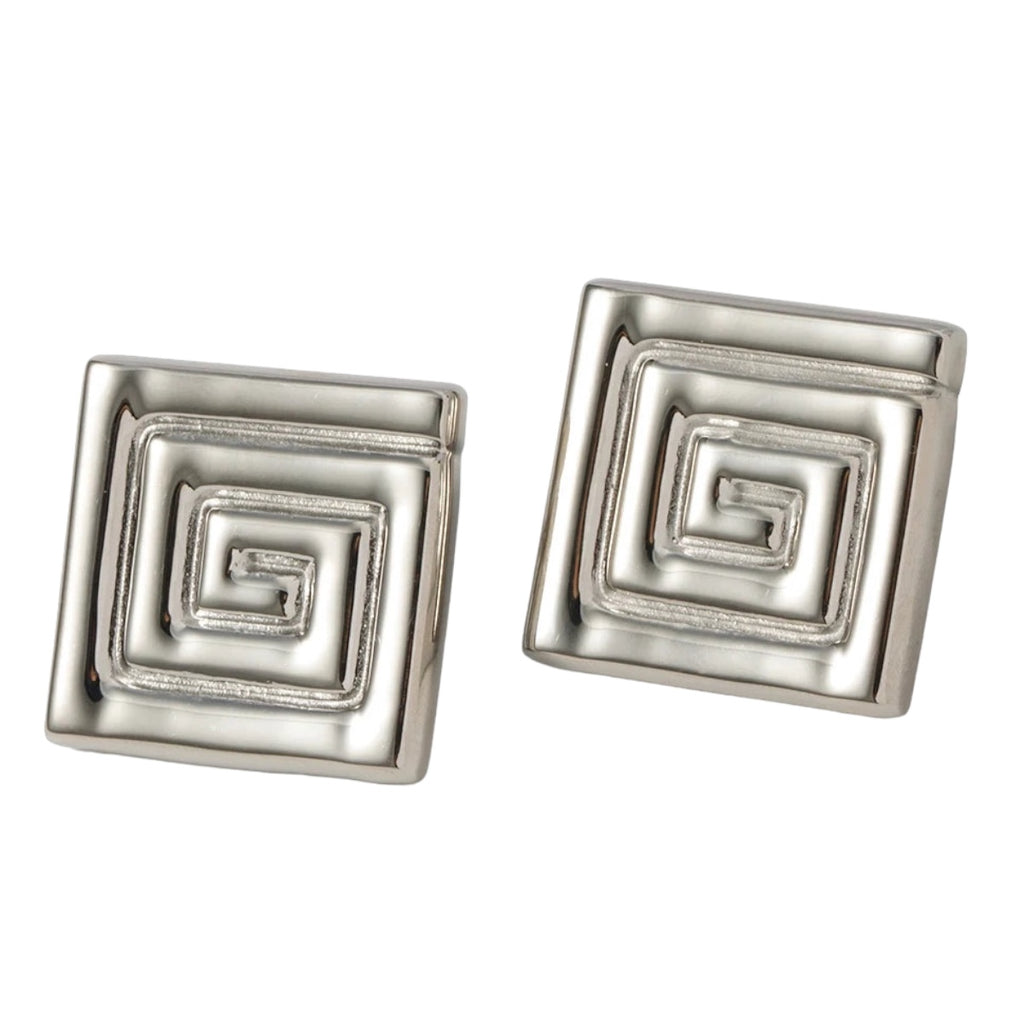 Aztec Spiral Earrings Earrings Ecuyeres Silver  