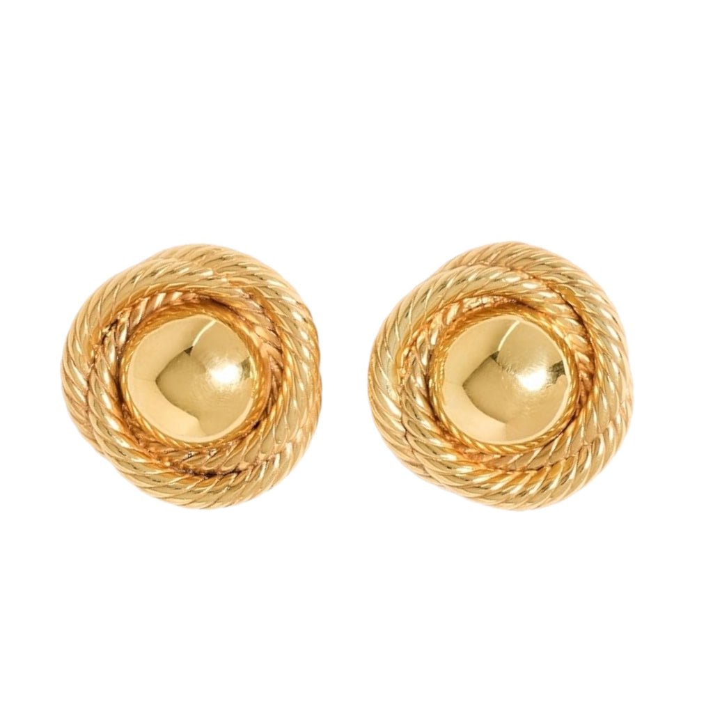 Bold Rounded Woven Stud Earrings Earrings Ecuyeres   