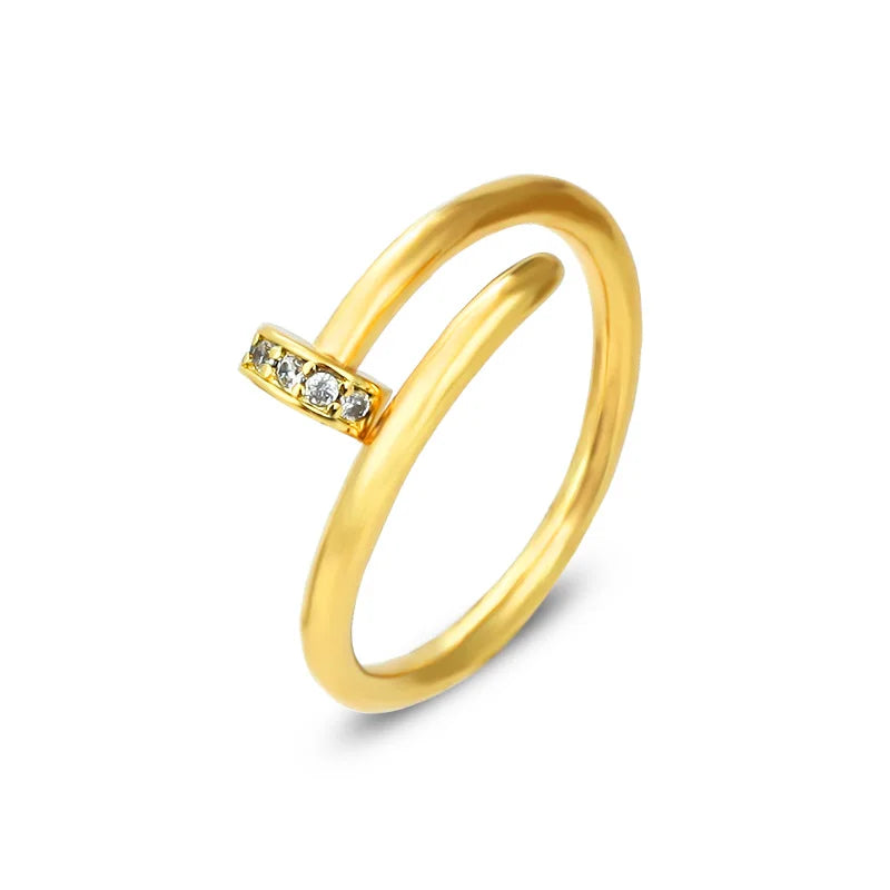 Dainty Gold & Crystal Ring Ring Ecuyeres Gold  