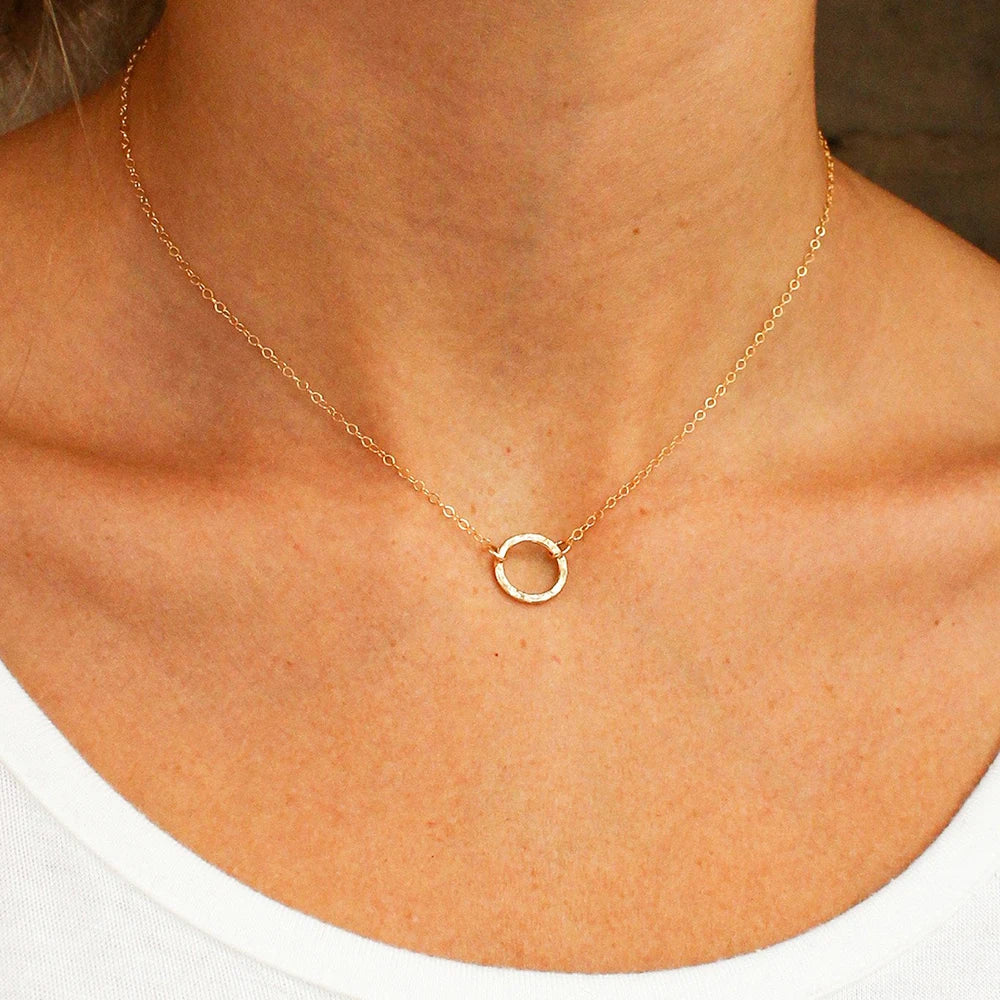 Dainty Infinity Circle Necklace Necklace Ecuyeres   