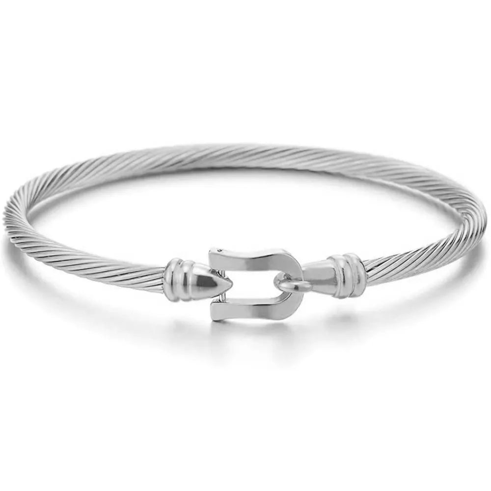 Simple Latch Bangle bracelets Ecuyeres Silver  