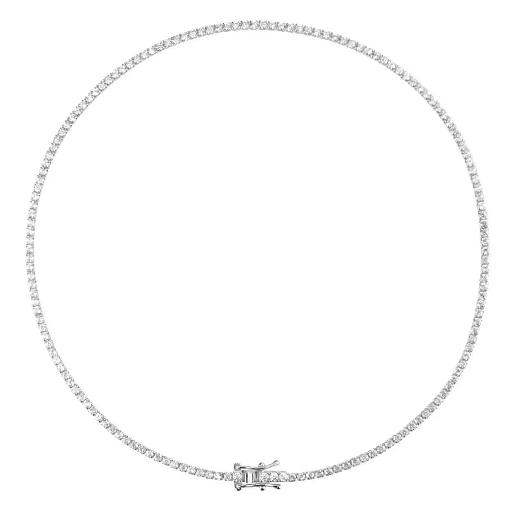 Dainty Diamond Tennis Necklace Necklace Ecuyeres Silver  