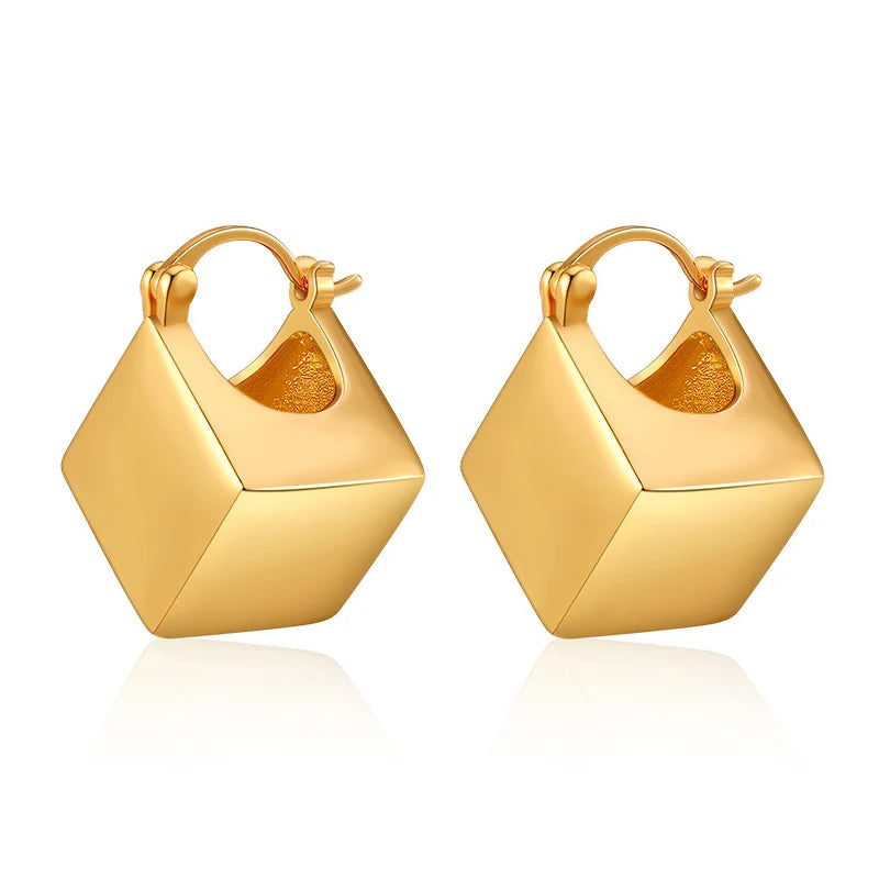 Cube Earrings Earrings Ecuyeres Gold  