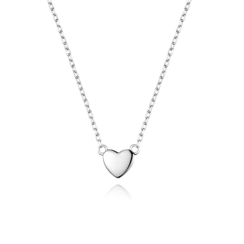 Dainty Small Heart Pendant Necklace Necklace Ecuyeres Silver  