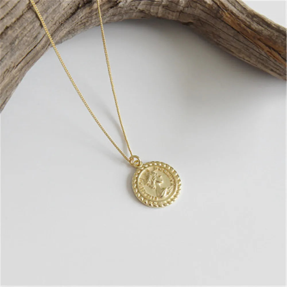 Gold Coin Pendant Necklace Necklace Ecuyeres   