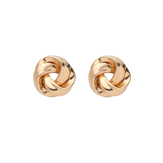 Large Gold Knot Stud Earrings Earrings Ecuyeres Gold  