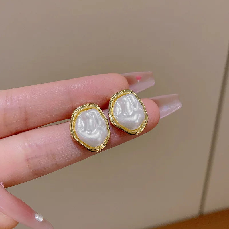 Abstract Oval Stud Earrings Earrings Ecuyeres   