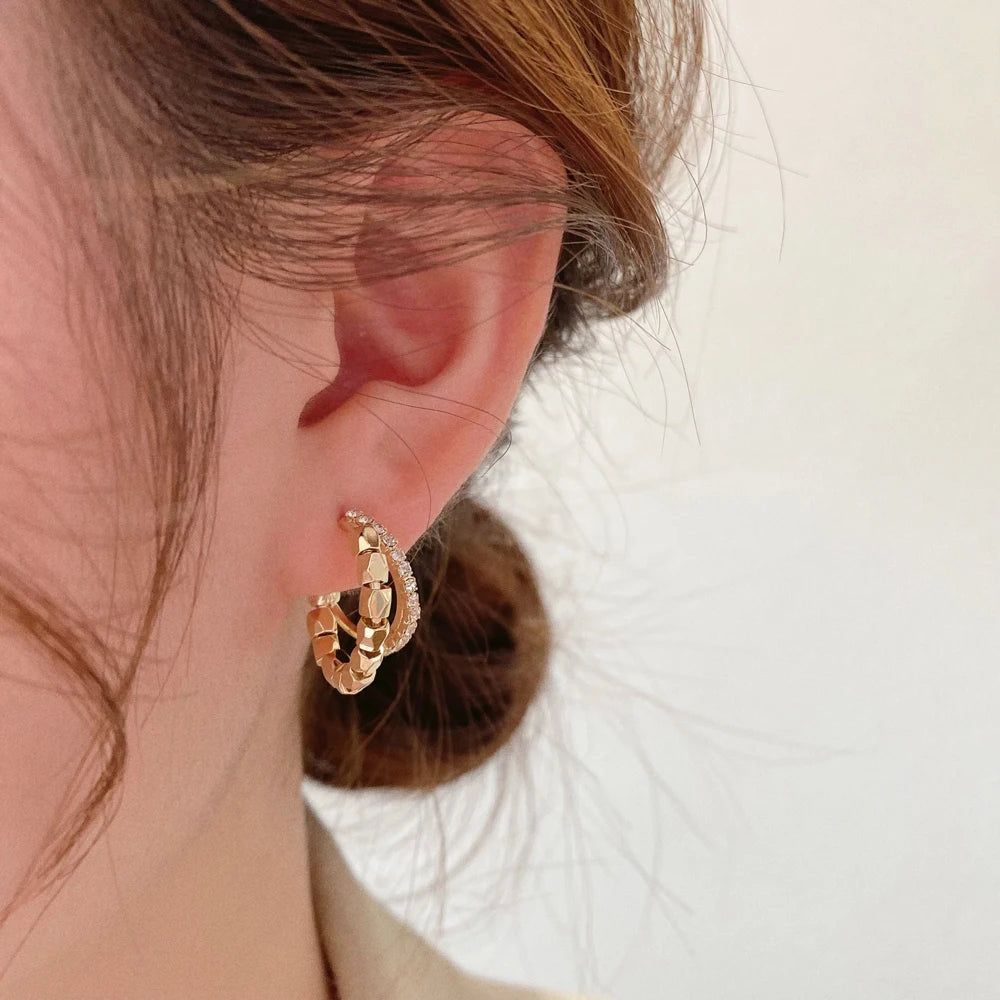 Double Circle Dainty Hoop Earrings Earrings Ecuyeres   