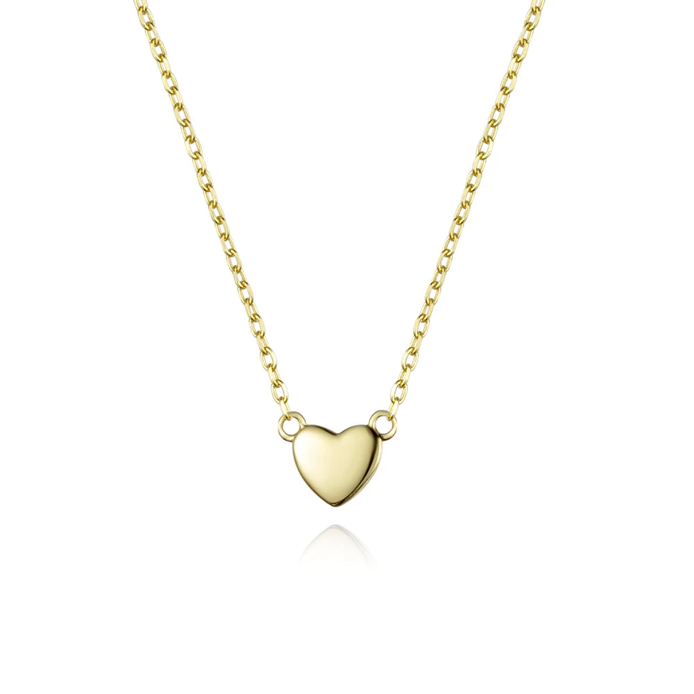 Dainty Small Heart Pendant Necklace Necklace Ecuyeres Gold  