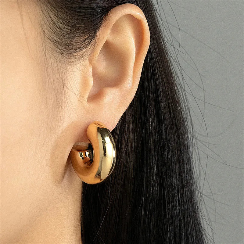 Chunky Crescent Hoop Earring Earrings Ecuyeres   