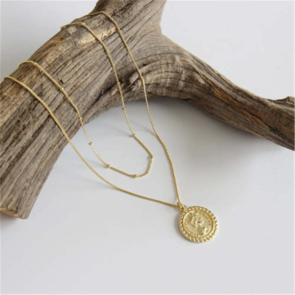 Gold Coin Pendant Necklace Necklace Ecuyeres   