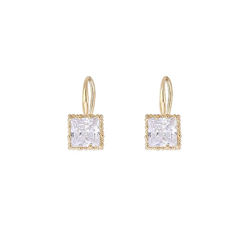 Gentle Square Crystal Stone Earrings Earrings Ecuyeres   