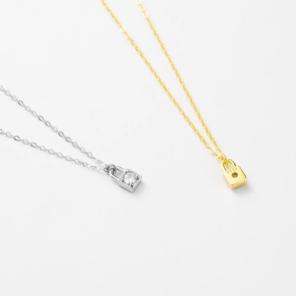 Mini Padlock Pendant Necklace Necklace Ecuyeres   