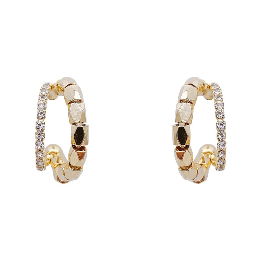 Double Circle Dainty Hoop Earrings Earrings Ecuyeres   