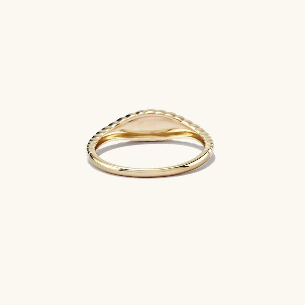 Vintage Gold Ribbed Ring Ring Ecuyeres   